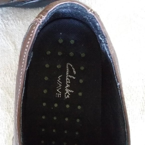 Clarks Wave Brown Leather Upper Ladies 7M - Picture 6 of 7